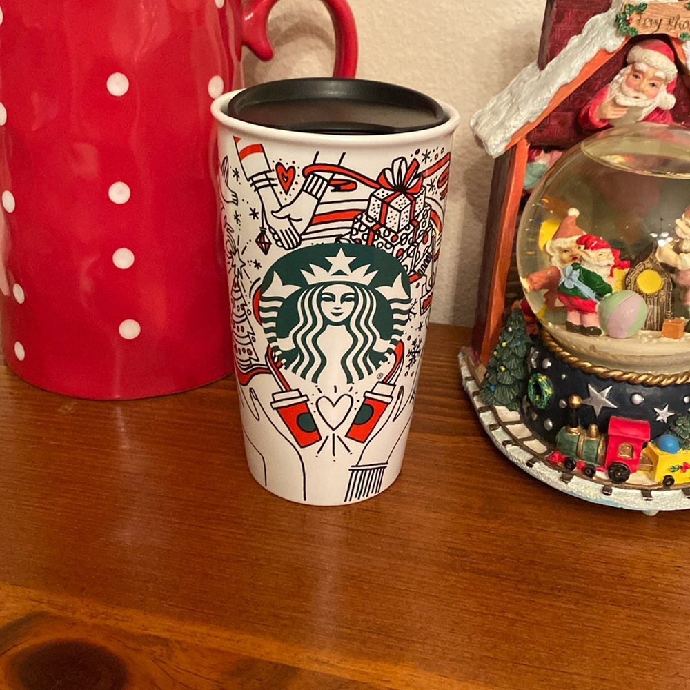 Starbucks Christmas ceramic travel cup